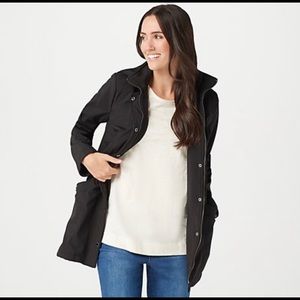 Isaac Mizrahi Live Hooded Softshell Jacket | Small